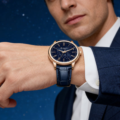 Ferhmen F8022 Men's Automatic Mechanical Watch | Blue Dial Dress Watch