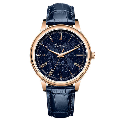 Ferhmen F8022 Men's Automatic Mechanical Watch | Blue Dial Dress Watch
