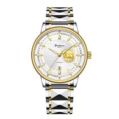 Ferhmen F8900 Men's Two-Tone Mechanical-Inspired Quartz Watch