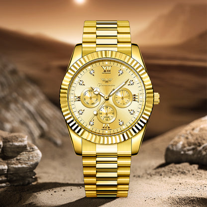 Ferhmen F8330 Men's Gold Watch | Mechanical-Inspired Quartz