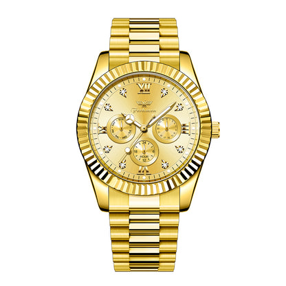 Ferhmen F8330 Men's Gold Watch | Mechanical-Inspired Quartz