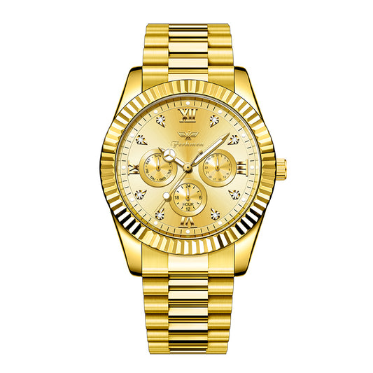 Ferhmen F8330 Men's Gold Watch | Mechanical-Inspired Quartz