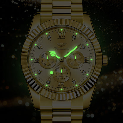 Ferhmen F8330 Men's Gold Watch | Mechanical-Inspired Quartz