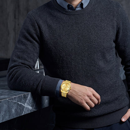 Ferhmen F8330 Men's Gold Watch | Mechanical-Inspired Quartz